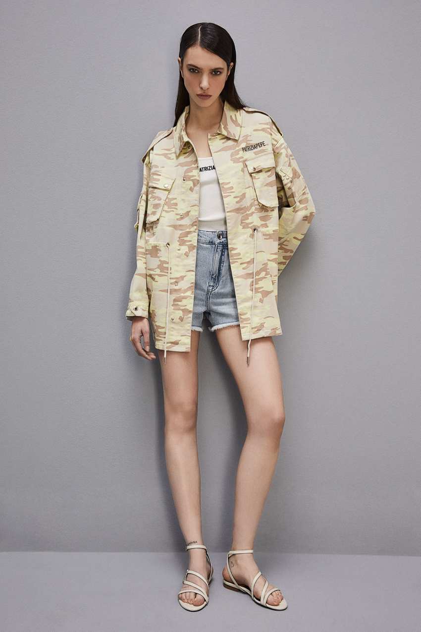 Patrizia Pepe Oversize-Jacke mit Camouflage-Muster