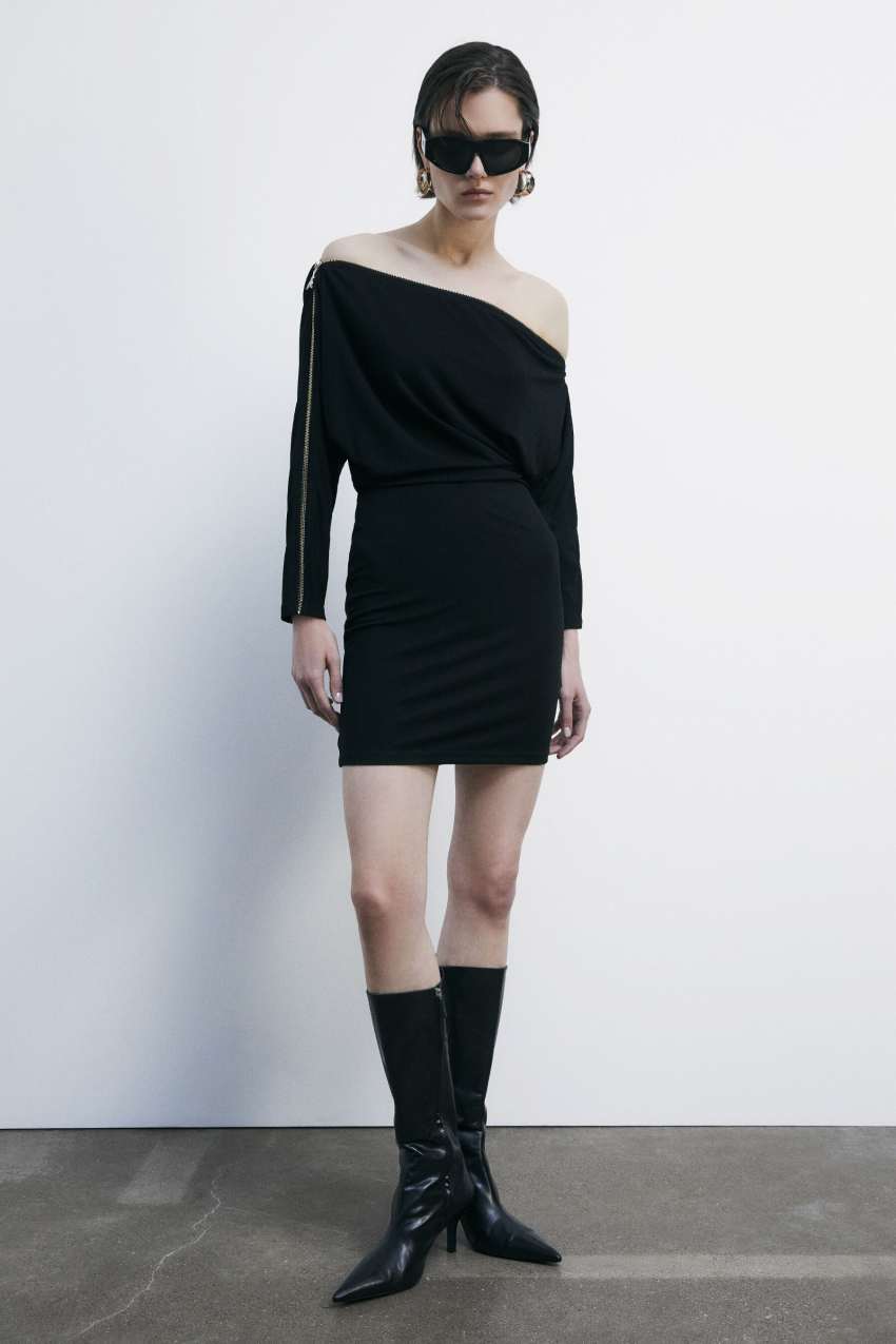 Patrizia Pepe Abito mini full zip in jersey stretch