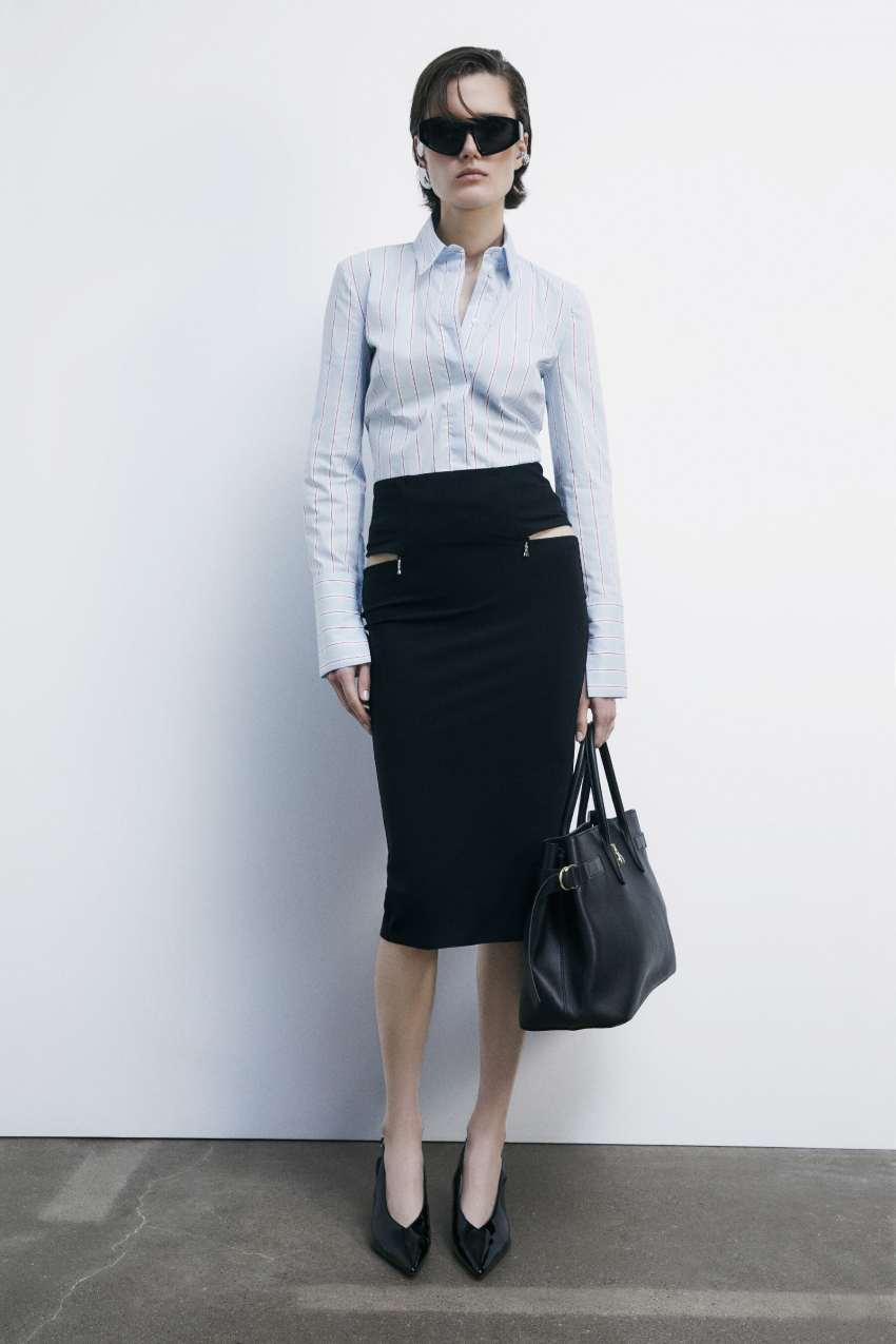 Patrizia Pepe Camicia body a manica lunga a righe