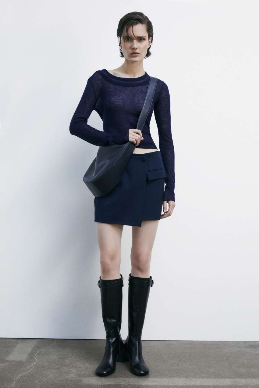 Patrizia Pepe Maglia ultra fine in lana con scollo a barca