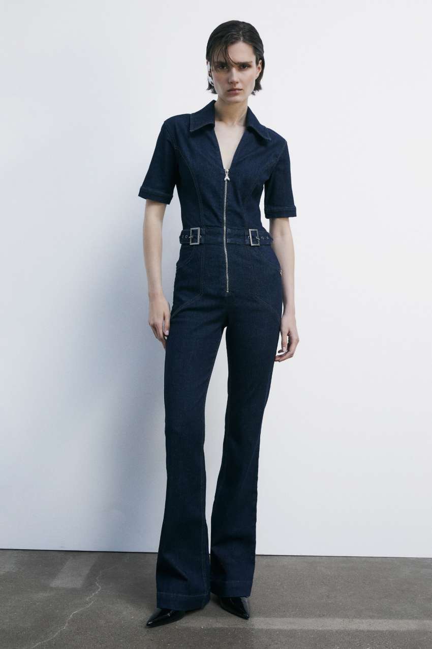 Patrizia Pepe Tuta di jeans a maniche corte