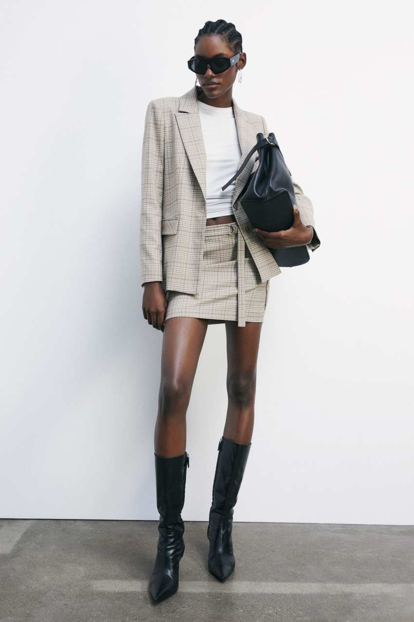 Patrizia Pepe Mini gonna a vita bassa checked