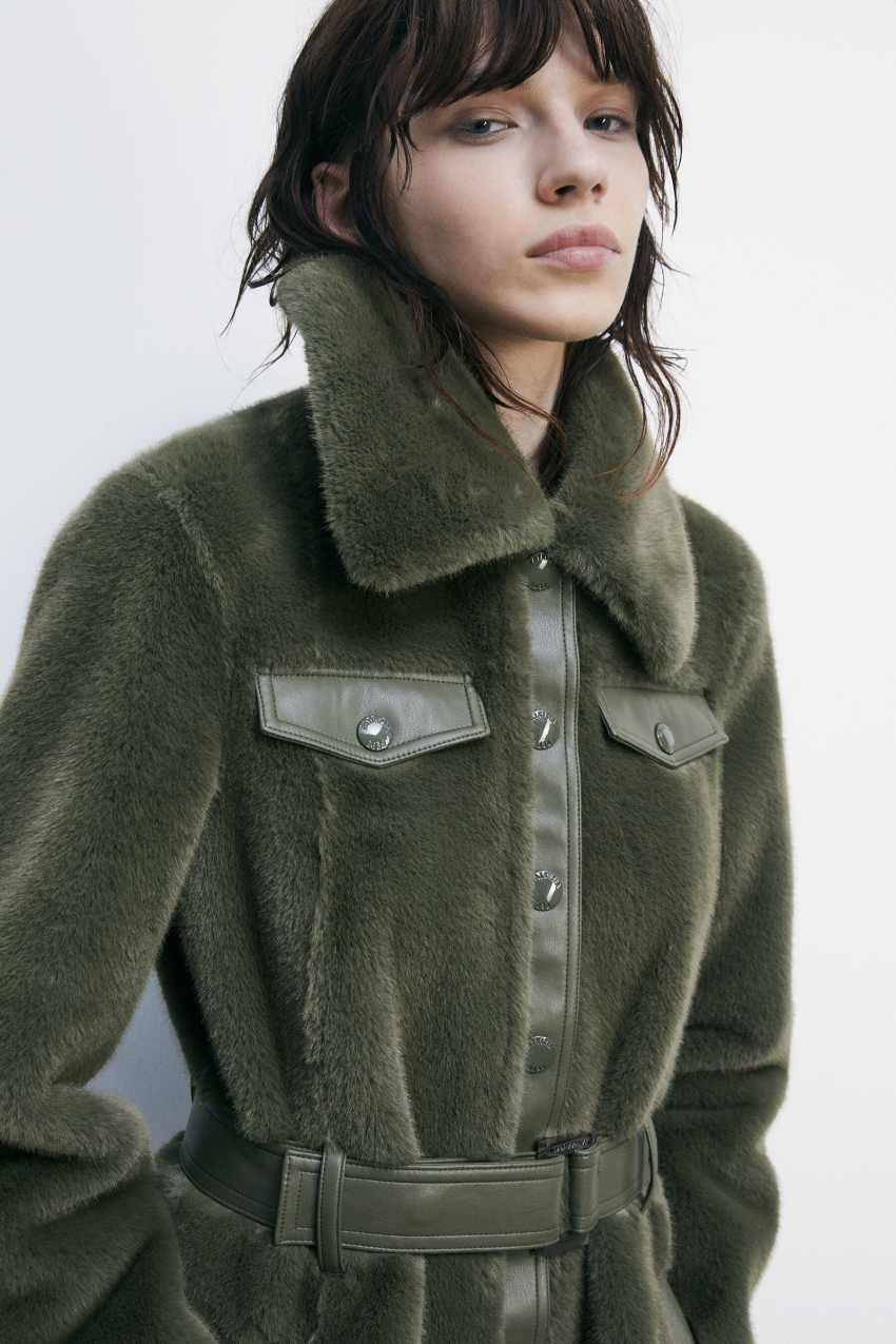 Patrizia Pepe Weicher Teddy-Mantel mit Gürtel