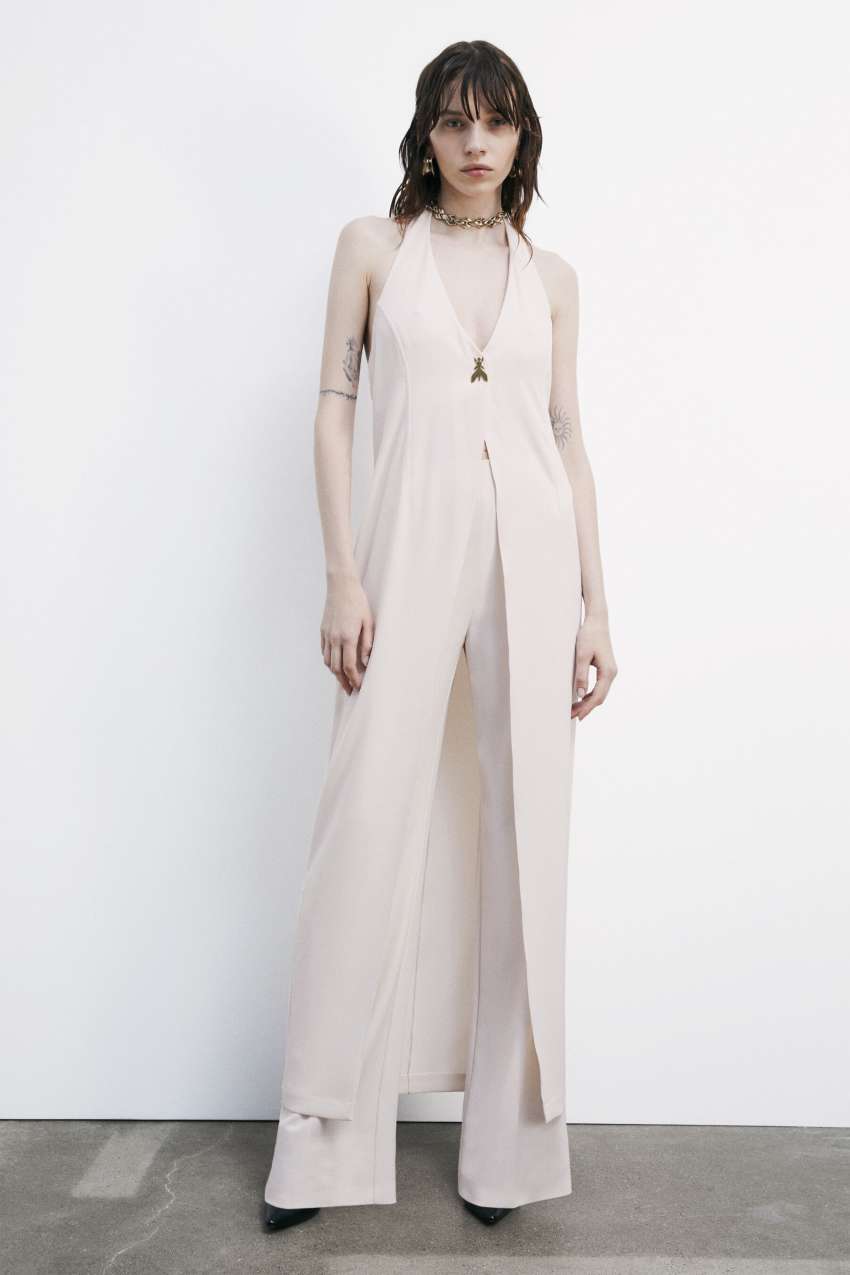 Patrizia Pepe Top lungo con chiusura frontale e scollo halter