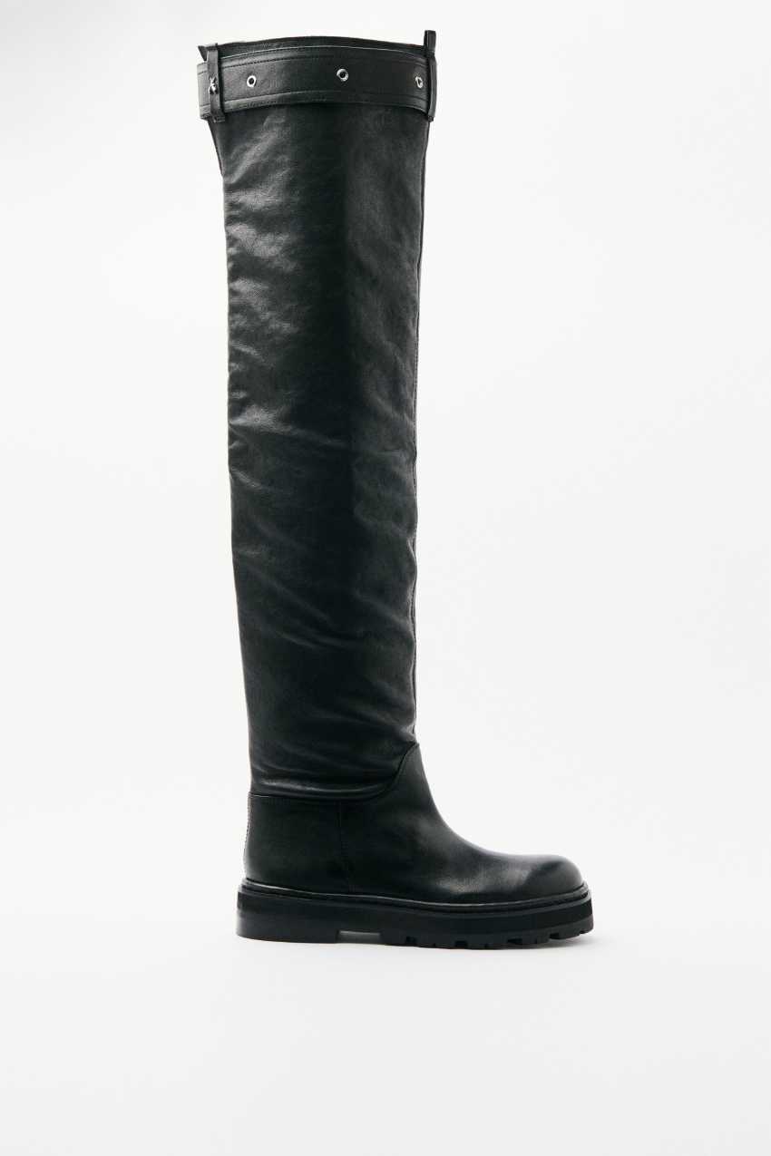 Patrizia Pepe Stivali Roundshape overknee in pelle