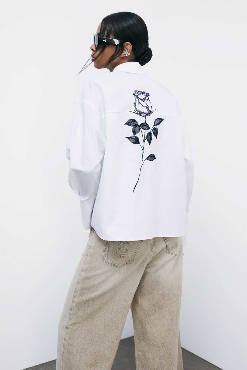 Patrizia Pepe Camicia con ricamo Radical Rose