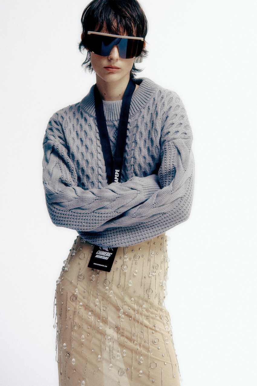 Patrizia Pepe Crop-Pullover mit Zopfmuster