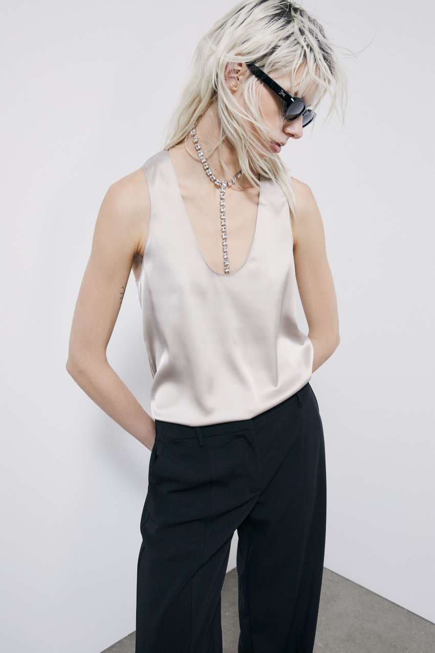 Patrizia Pepe Fließendes Tanktop aus Satin