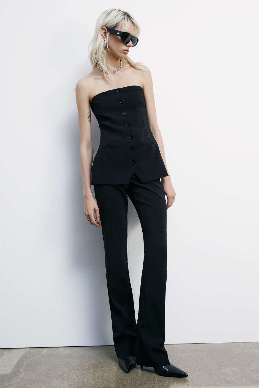 Pantaloni slim in crêpe