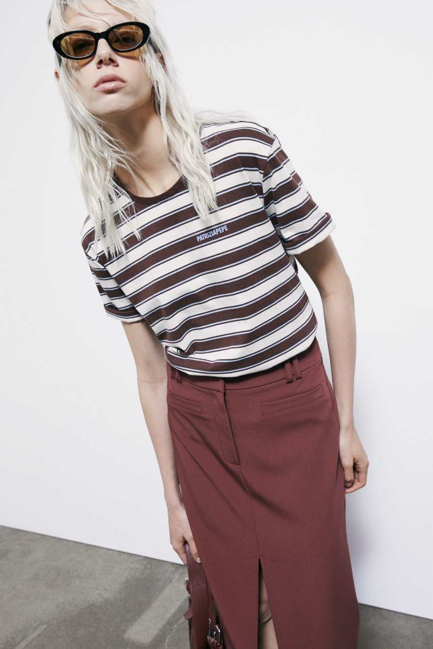 Patrizia Pepe Streifen-T-Shirt aus Baumwolle