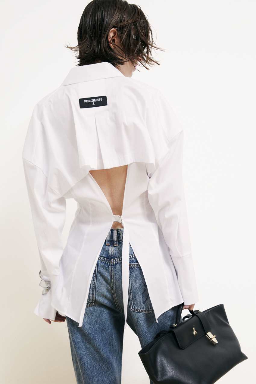 Patrizia Pepe Camicia in popeline con cut-out
