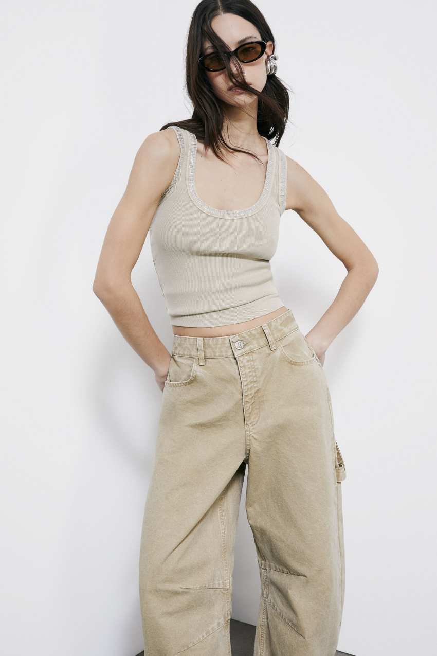 Patrizia Pepe Tank-Top mit Strasssteinen