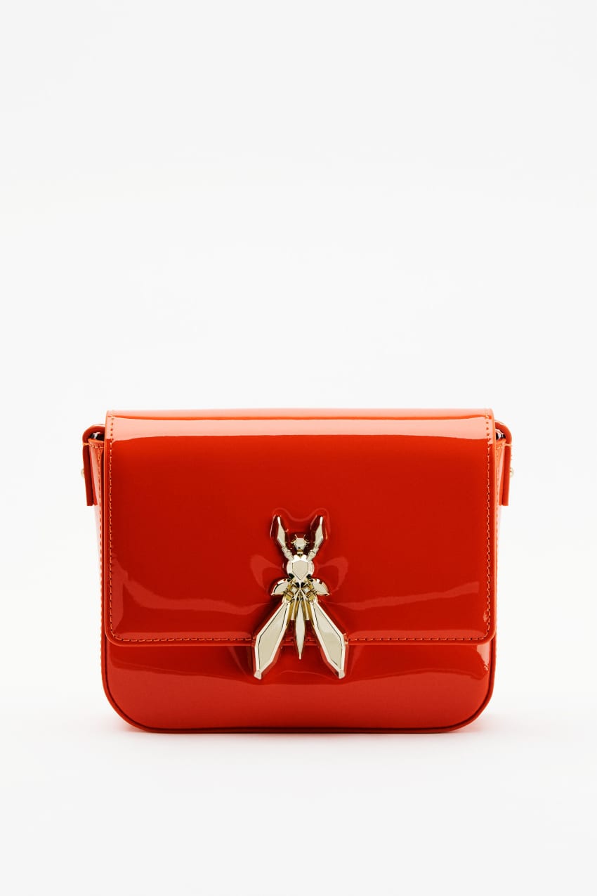 Borsa a spalla Essential Fly in pelle glossy