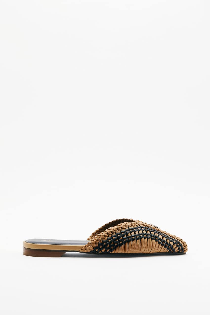 Patrizia Pepe Handgefertigte Mules Mit Geflochtenem Riemchen In Minimalistischer Form