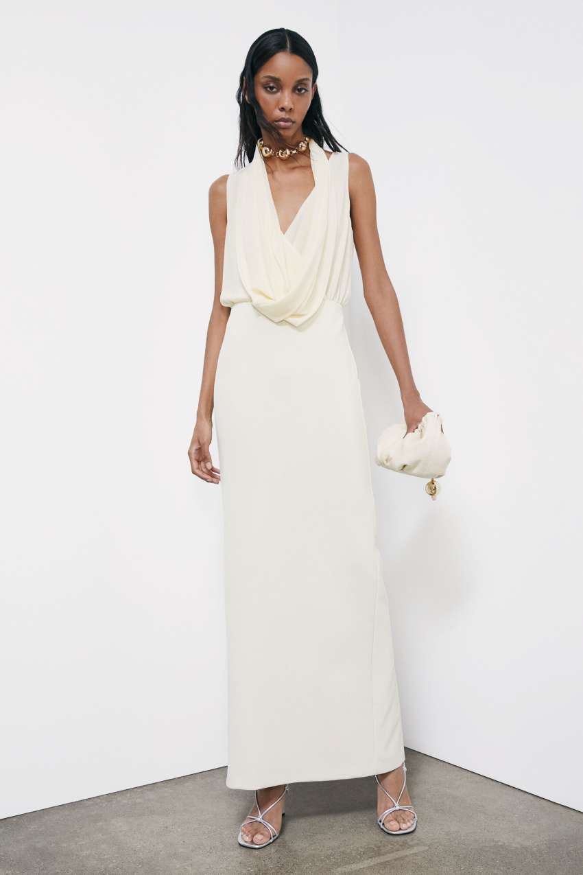 Patrizia Pepe Drapiertes Langes Festkleid