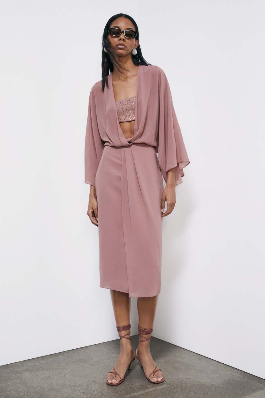 Patrizia Pepe Fließendes Kimono-Kleid aus Georgette