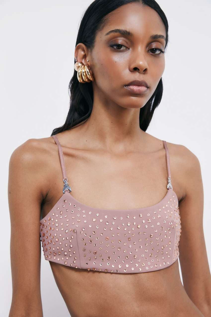 Patrizia Pepe Top Aus Crêpe Mit Strass