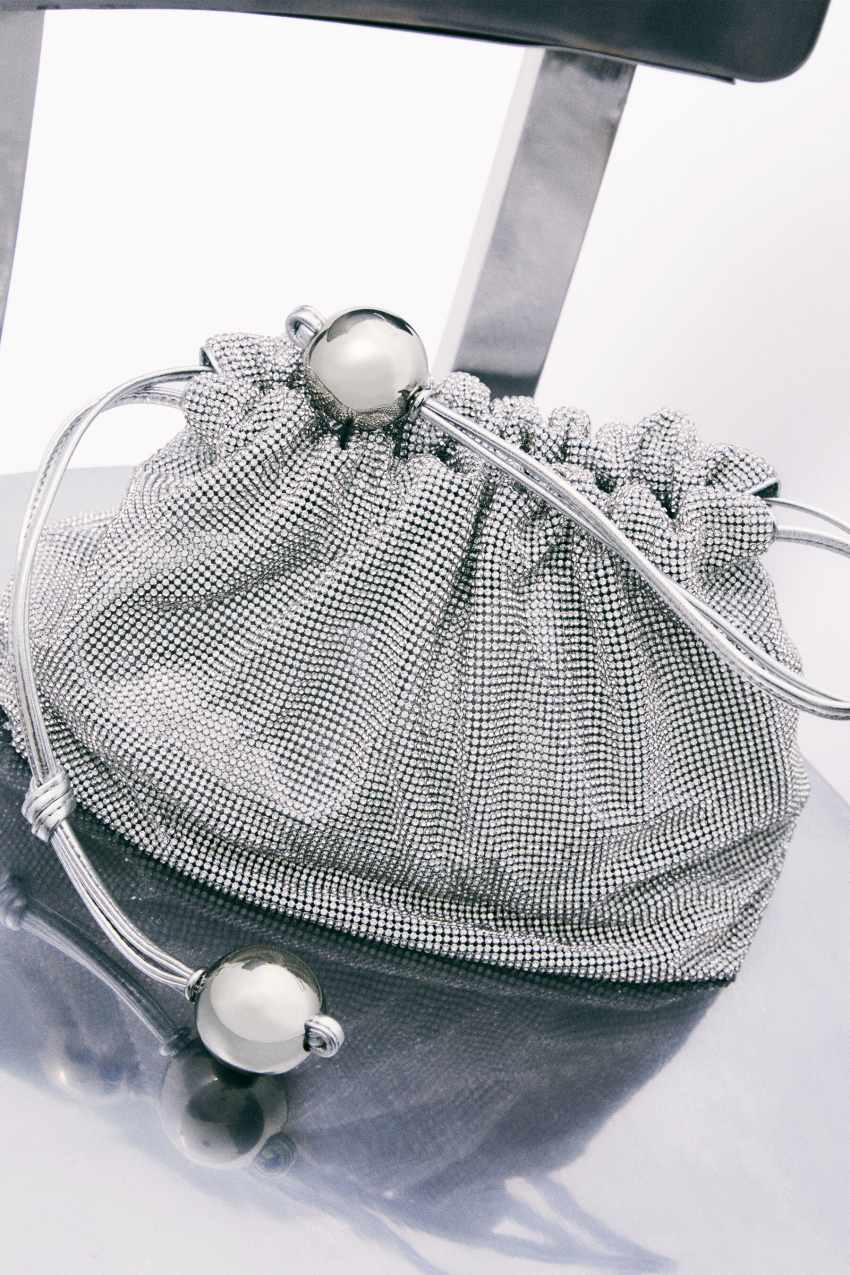 Bubble Clutch piccola con strass
