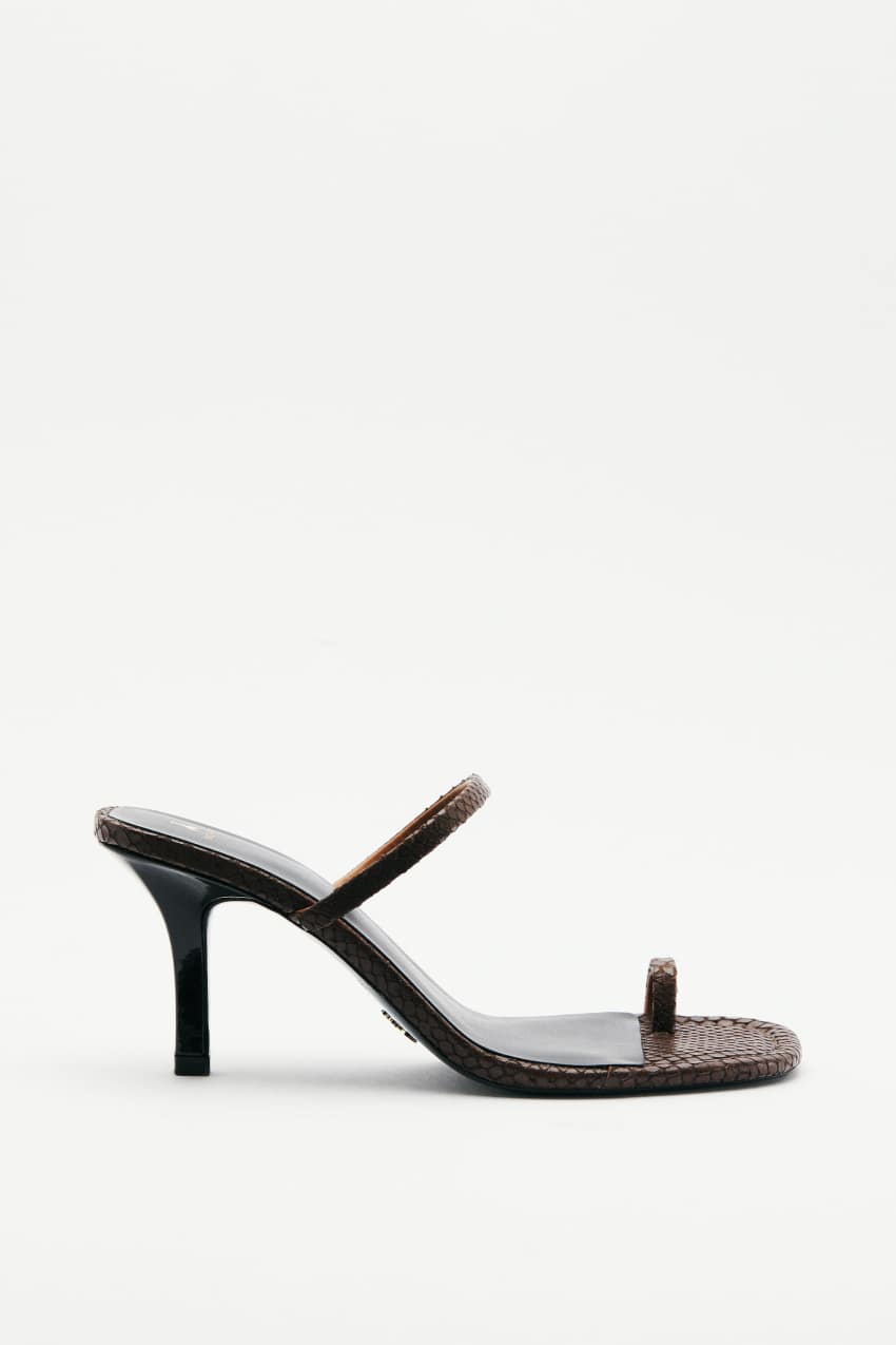 Patrizia Pepe Essential-Fly-Sandalen mit Python-Prägung