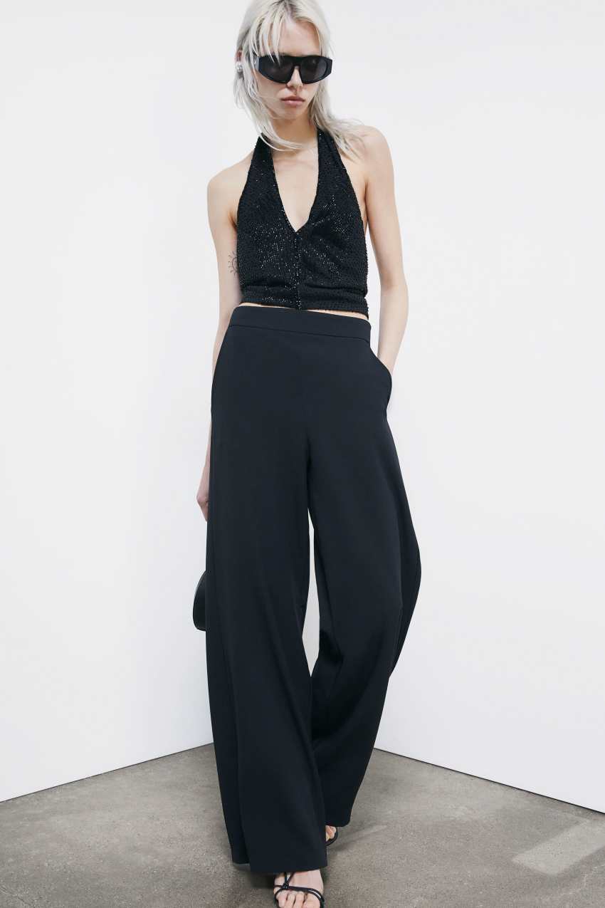 Patrizia Pepe Georgette-Top mit Perlenstickerei