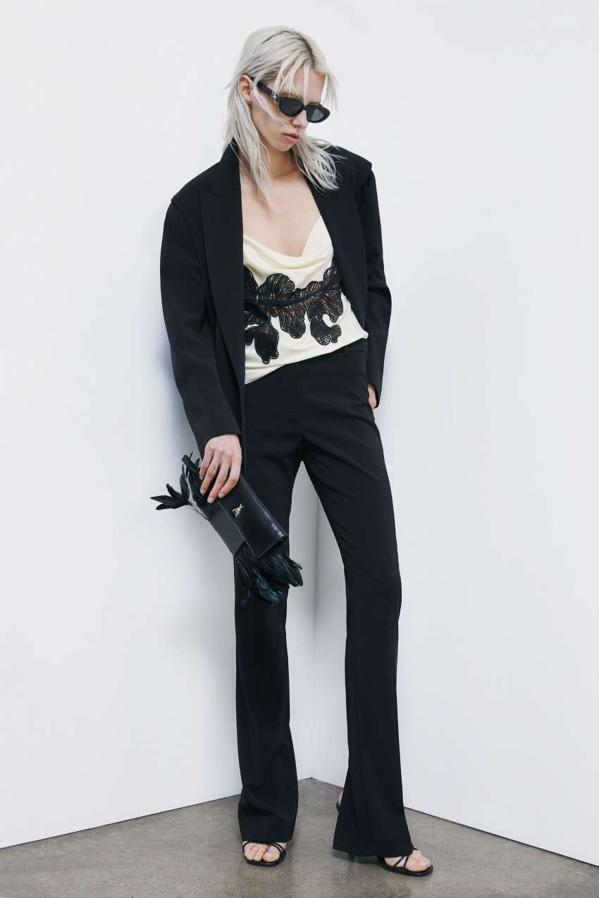 Patrizia Pepe Top in raso con pizzo intarsiato
