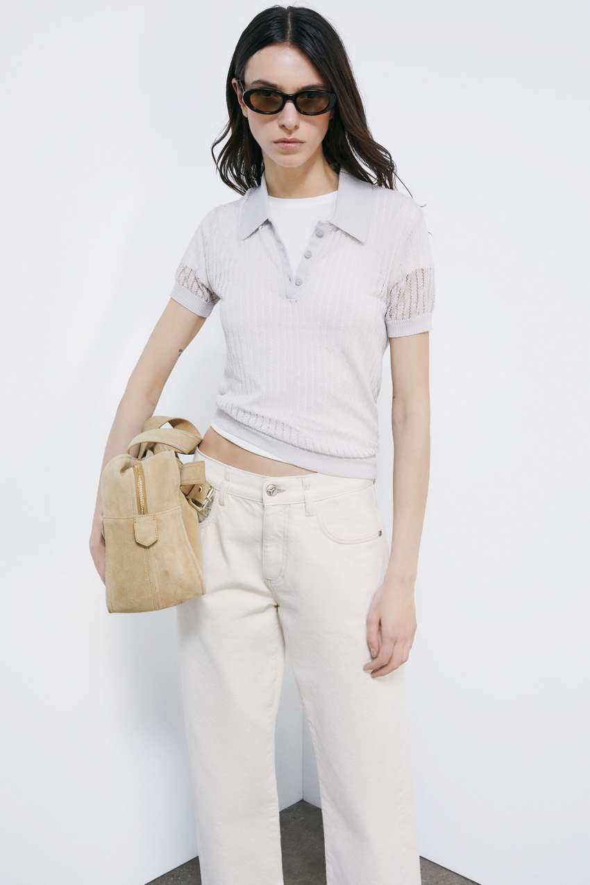 Polo in maglia jaquard