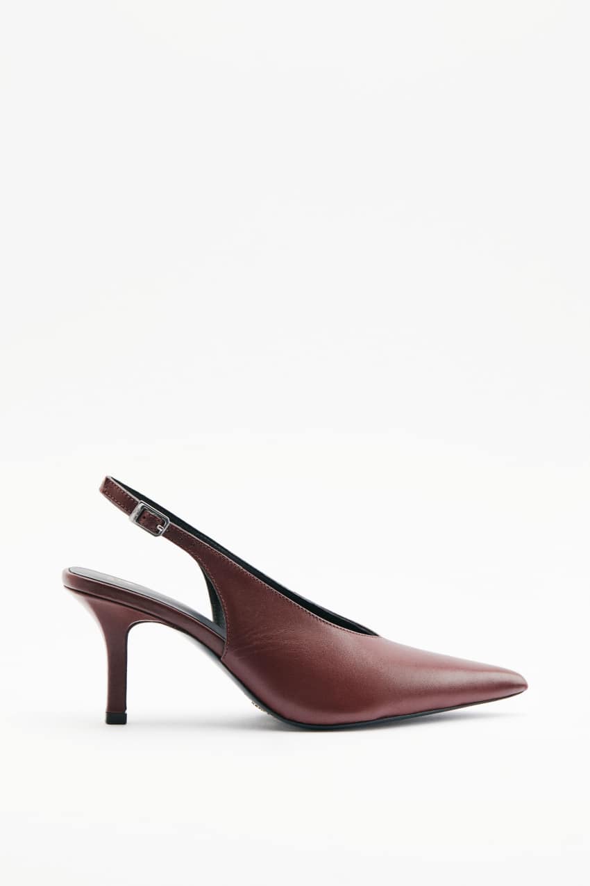 Slingbacki ze skóry na obcasie 2