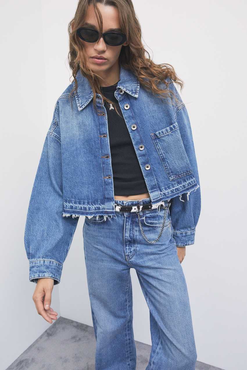 Krótka koszula z denimu