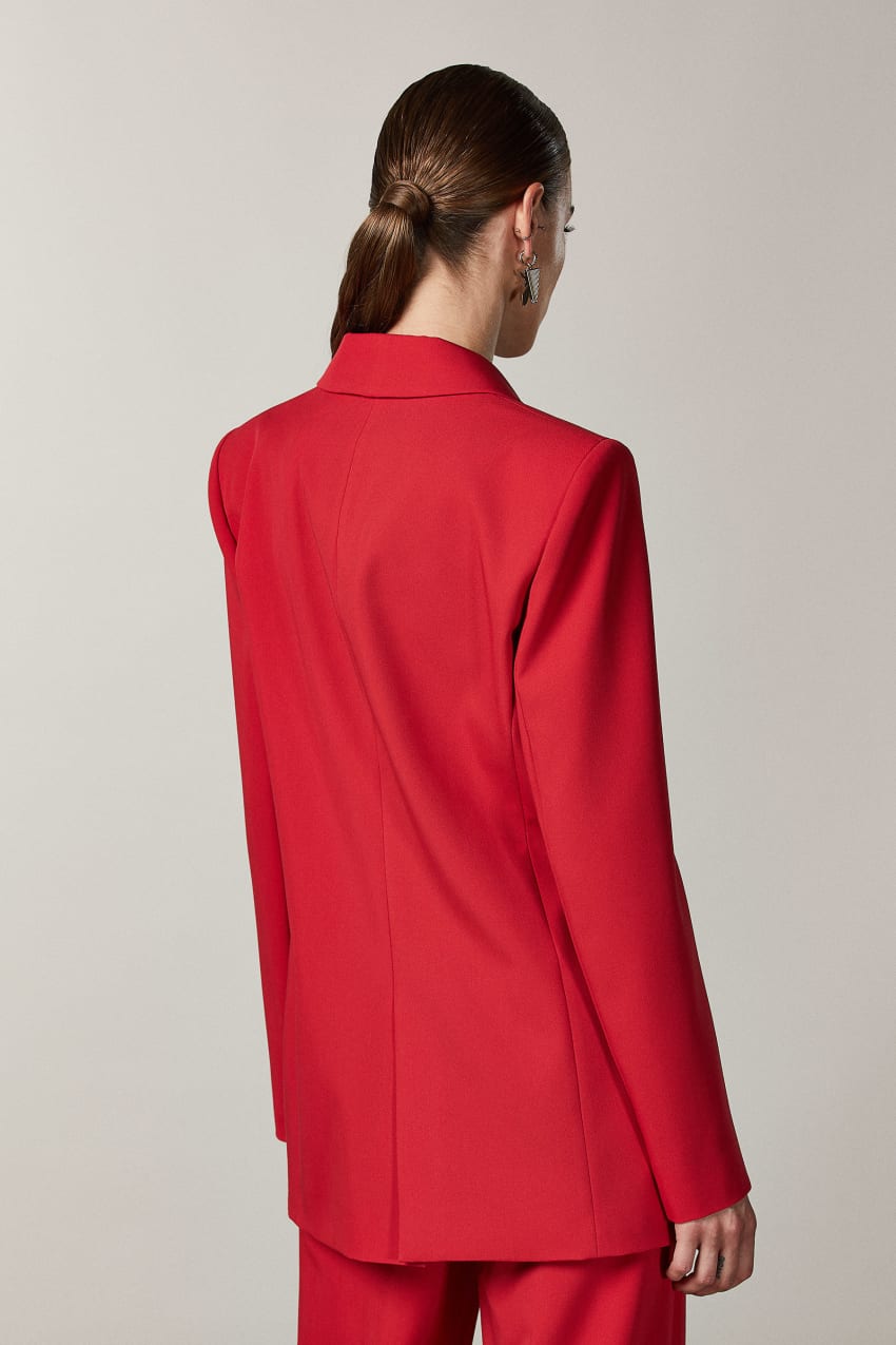 Red 2 button boyfriend cut jacket Patrizia Pepe