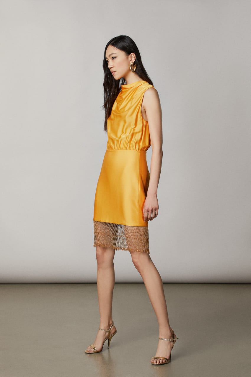 Shiny yellow dress cheap