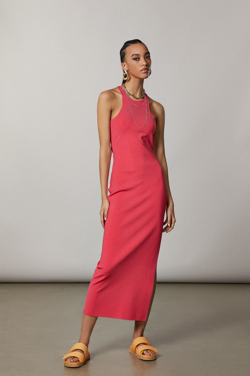 Abito lungo con spacco Rosa Patrizia Pepe
