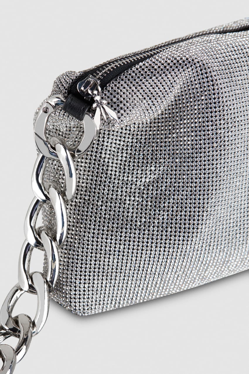 Borsa Maxichain Strass Silver Patrizia Pepe