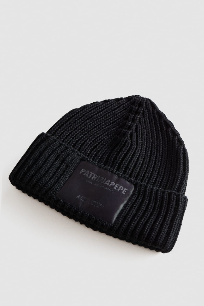 Ribbed fabric hat | Black | Patrizia Pepe