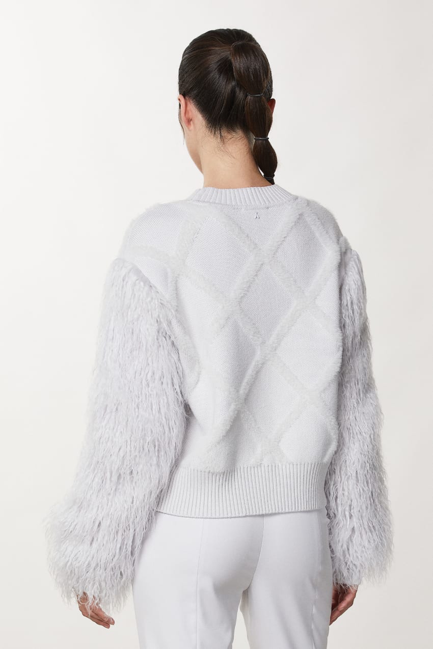 Fluffy white clearance pullover