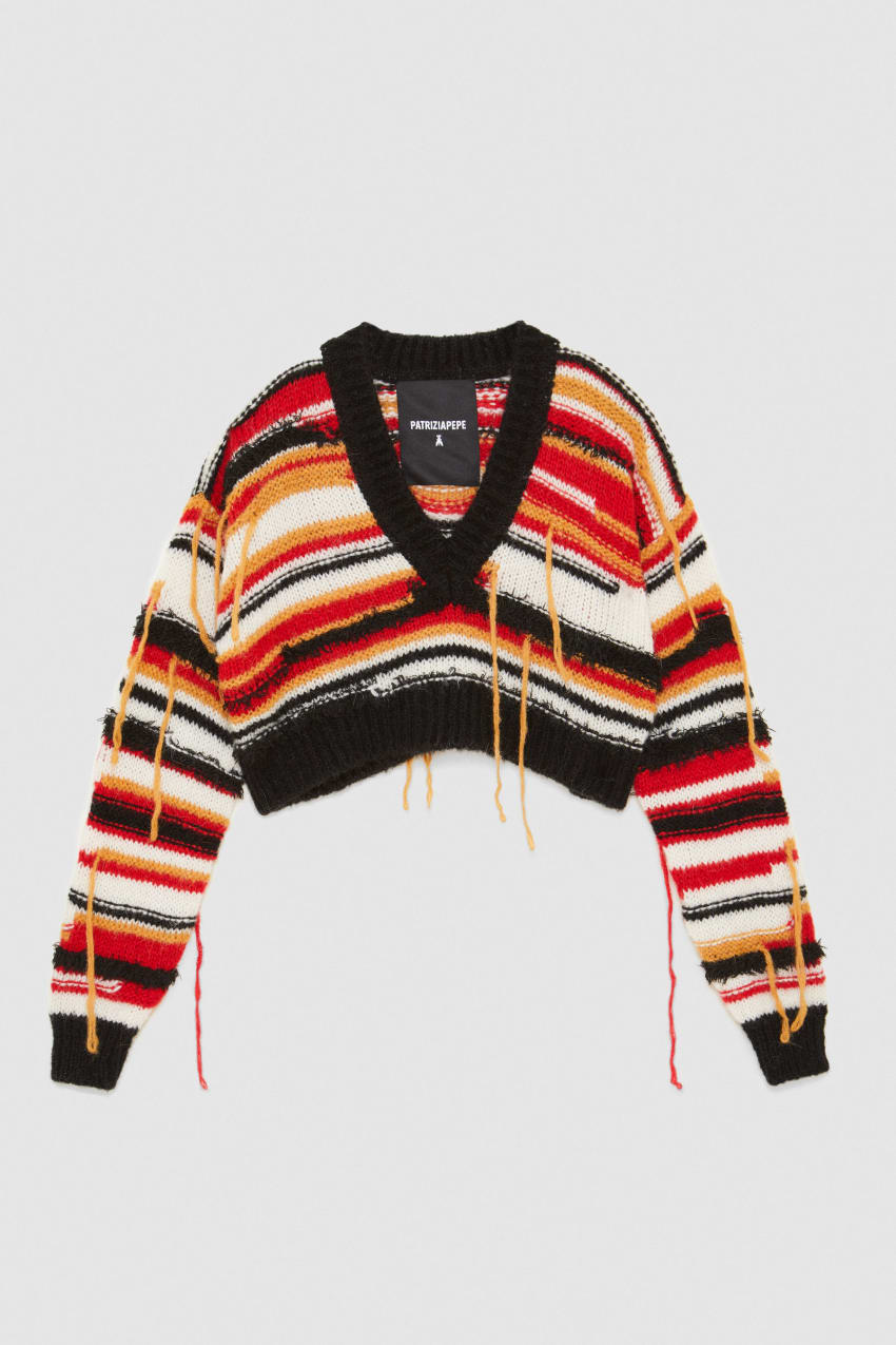 Multicolor cropped sweater