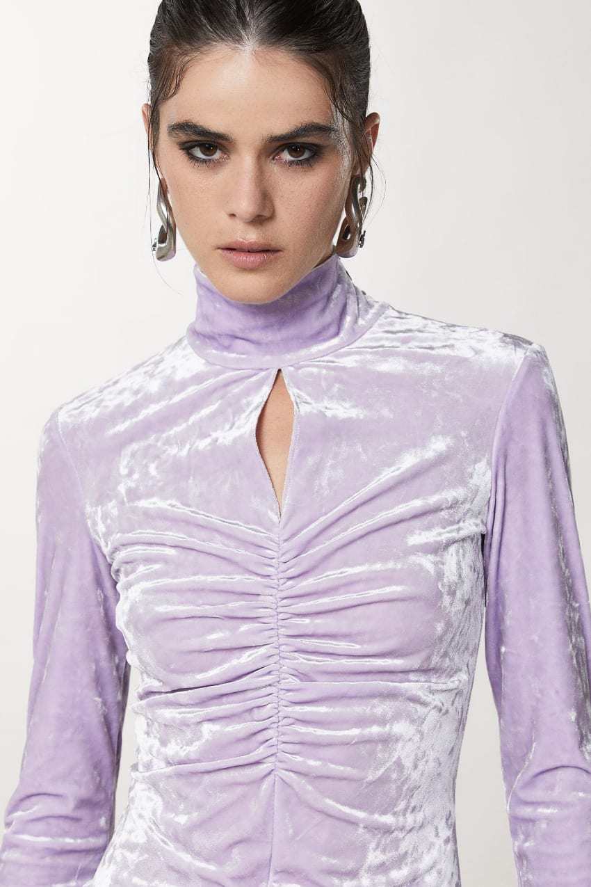 Purple velvet sweater sale