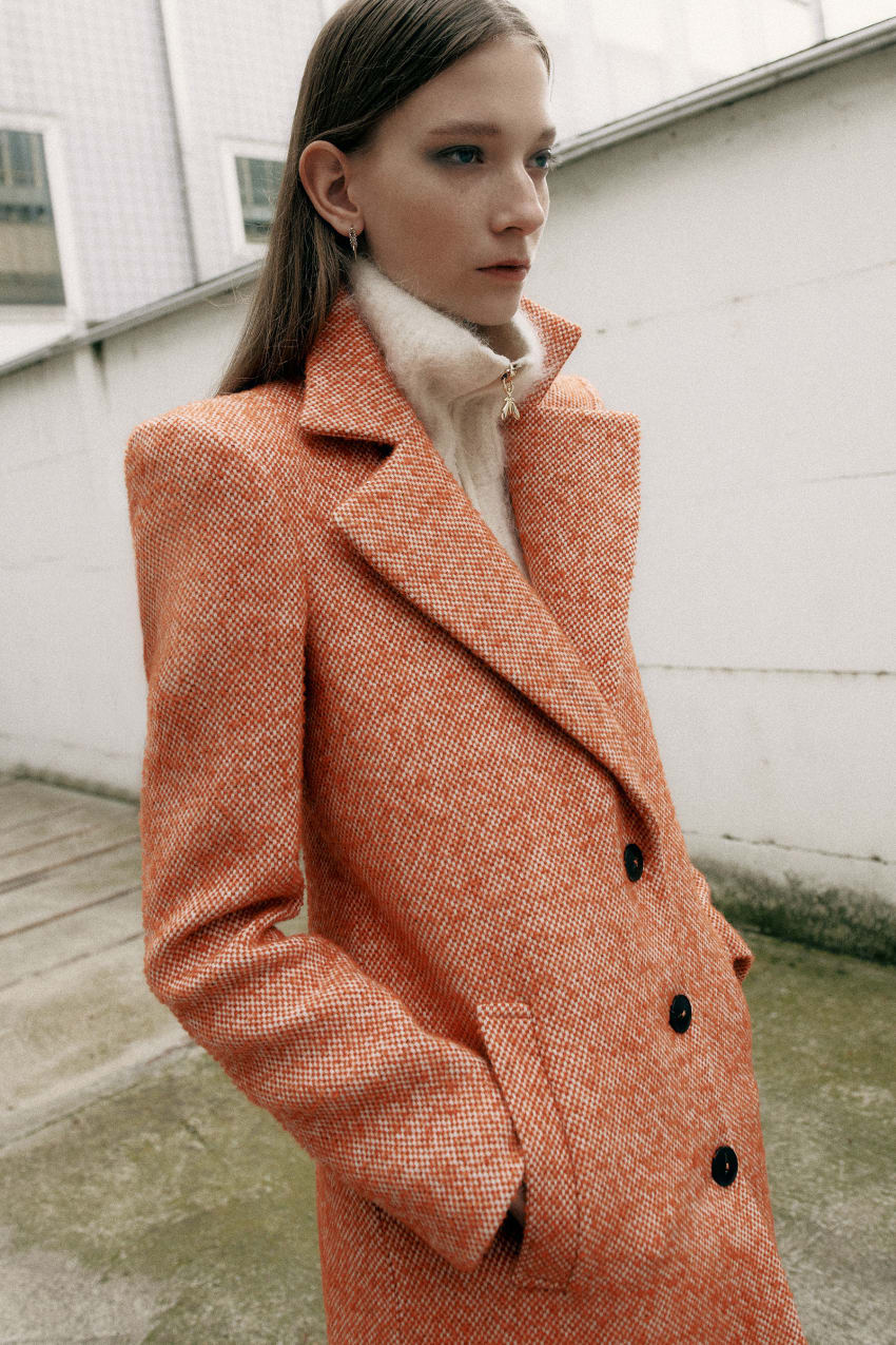 Orange Two tone long coat Patrizia Pepe