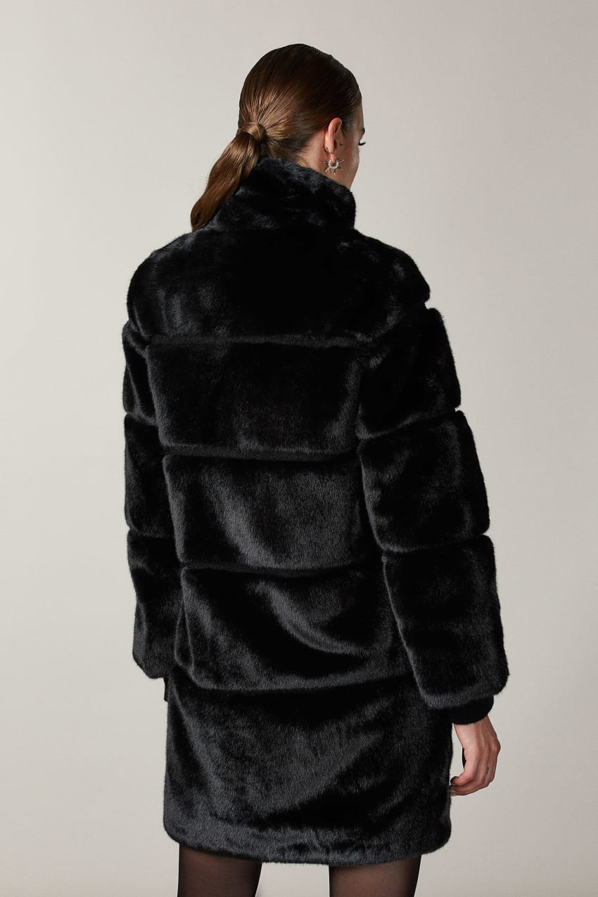 Beige Long synthetic fabric jacket | Patrizia Pepe