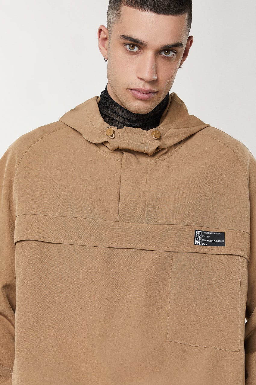 Beige over hooded sweatshirt Patrizia Pepe