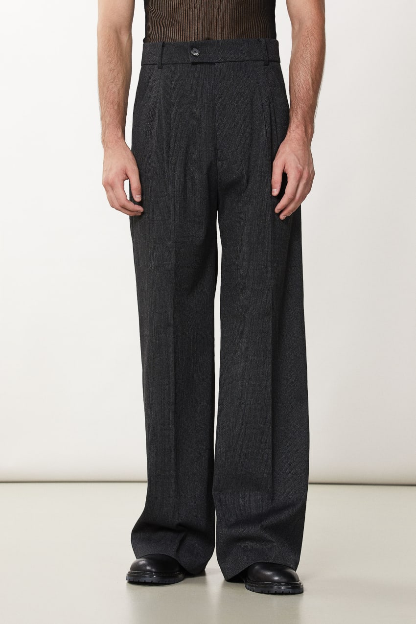 Touch of wool wide-leg pant