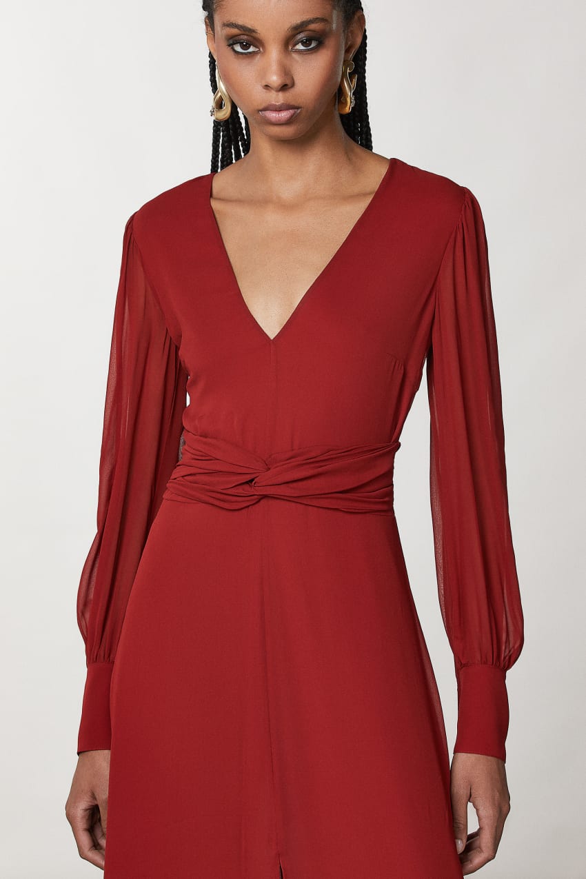 Robe longue en mousseline Rouge Patrizia Pepe
