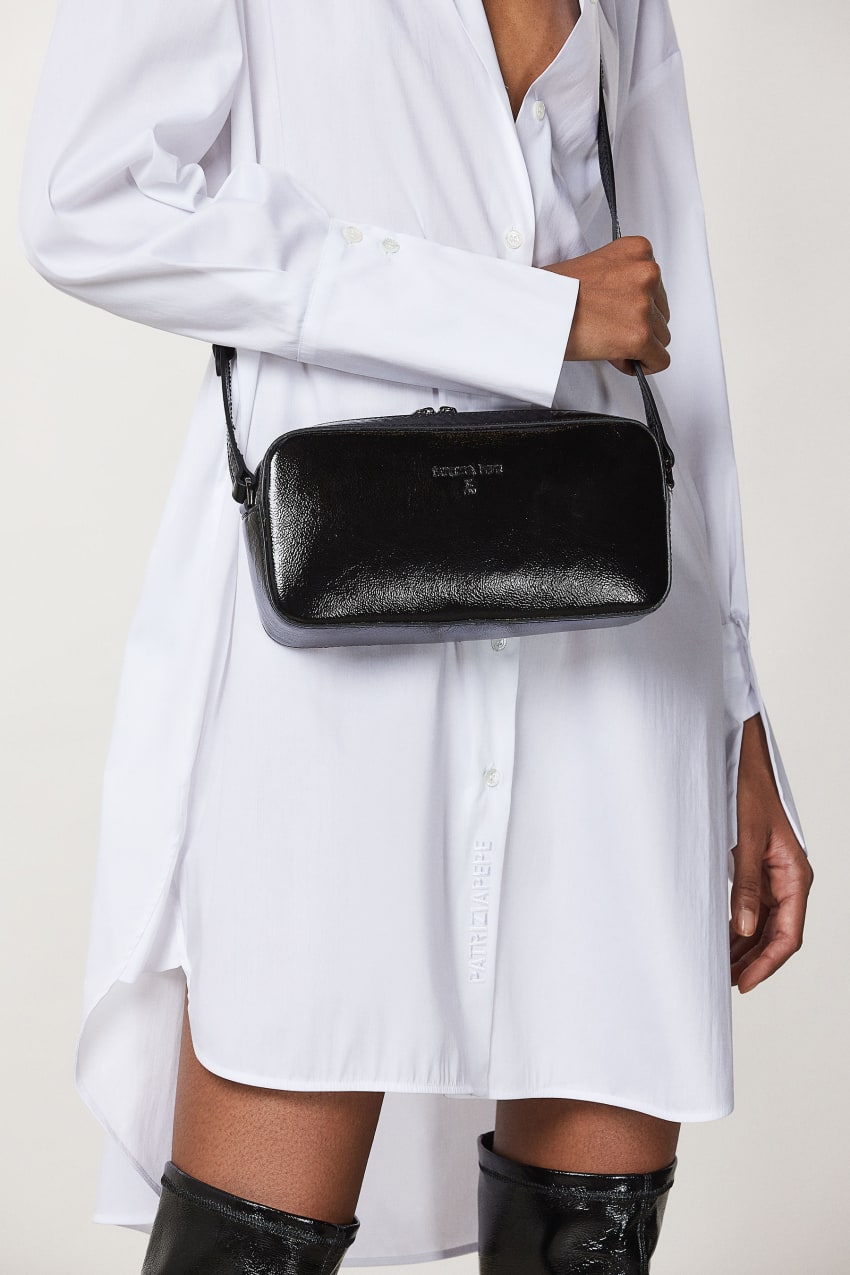 Mini sac bandouli re avec glissi re Noir Patrizia Pepe