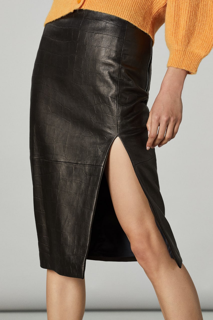 Black Leather pencil skirt Patrizia Pepe