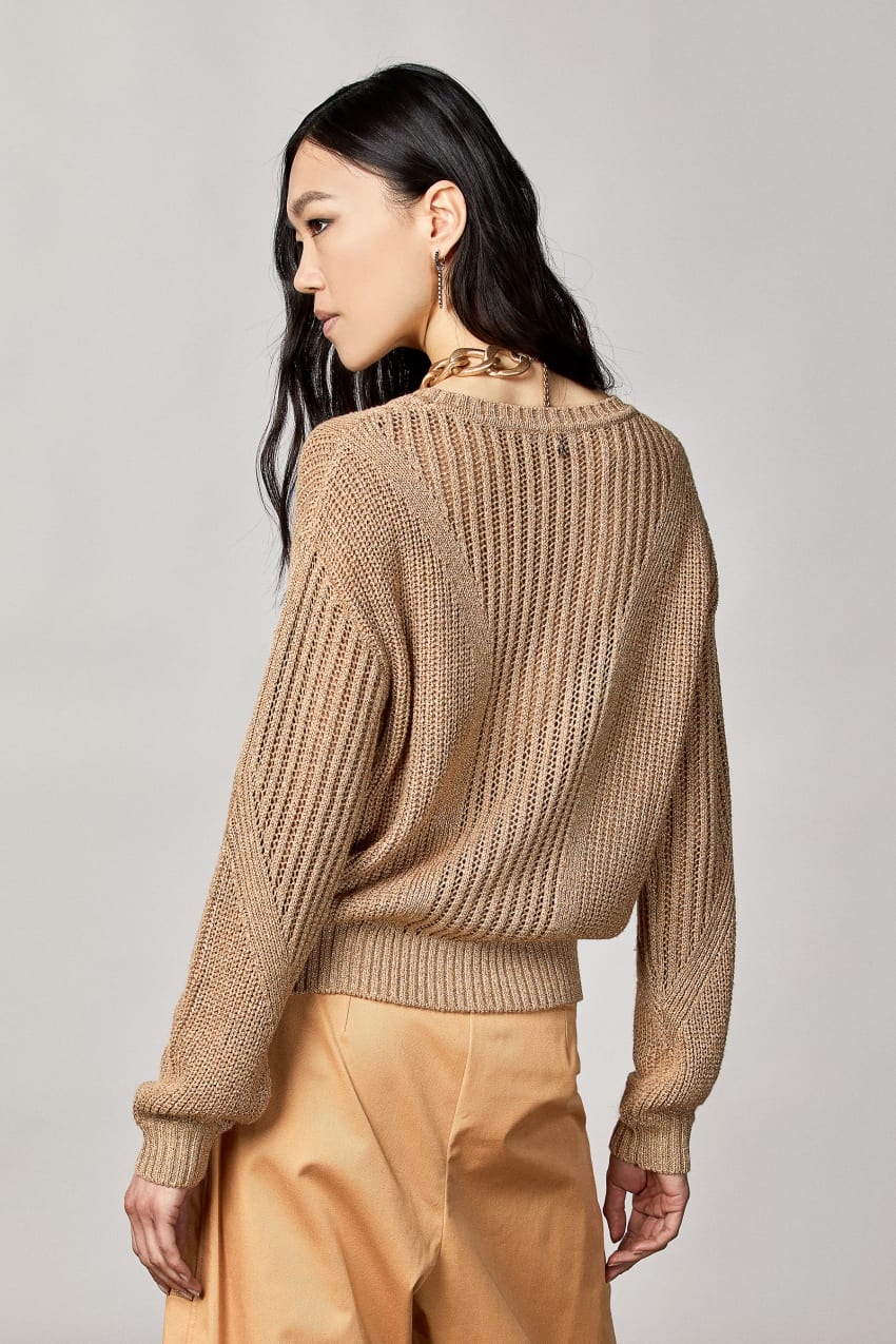 Rib-knit lurex sweater