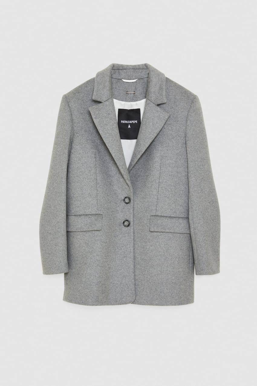 Grey wool blend jacket coat Patrizia Pepe