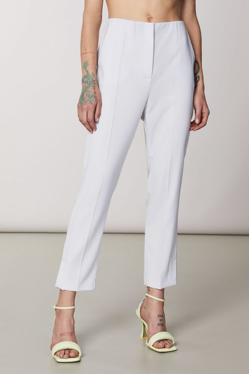 White cigarette pants deals