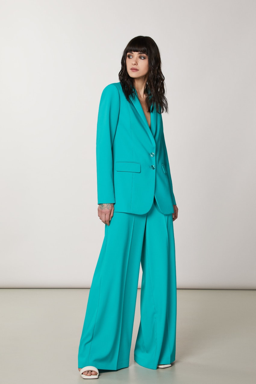 Pantalon palazzo Essential Verde Patrizia Pepe