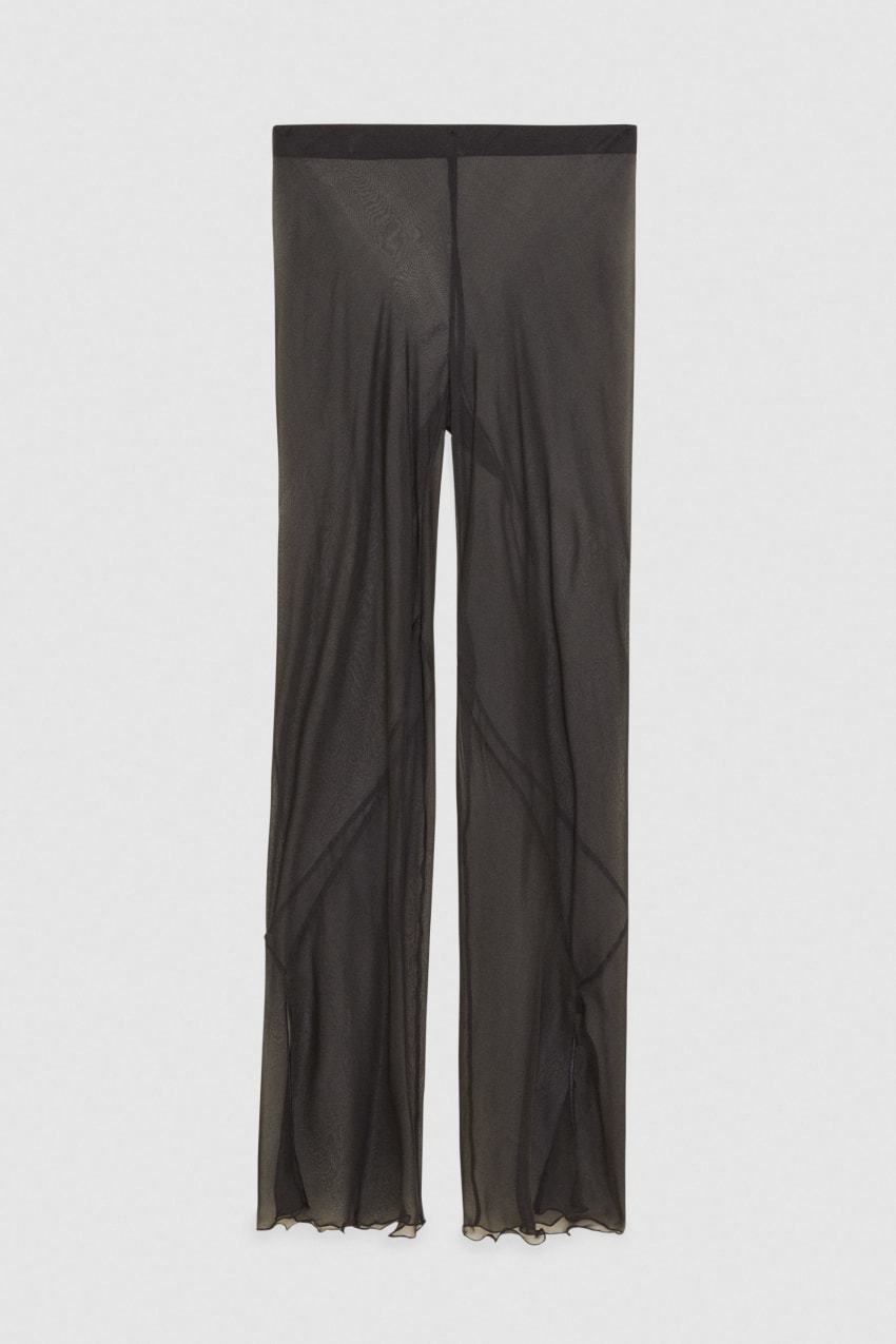 Transparent silk pants