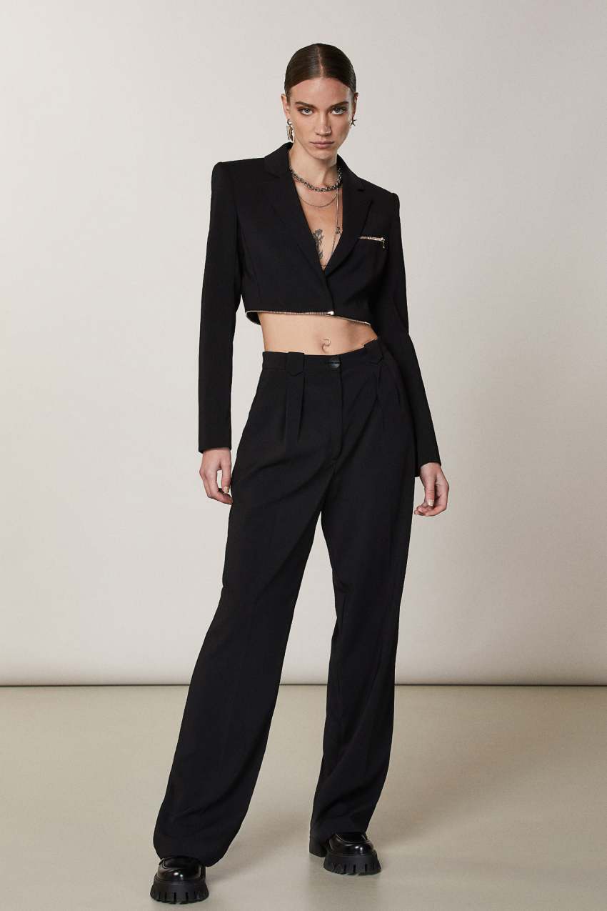 Giacca con Zip ESSENTIAL Nera Patrizia Pepe