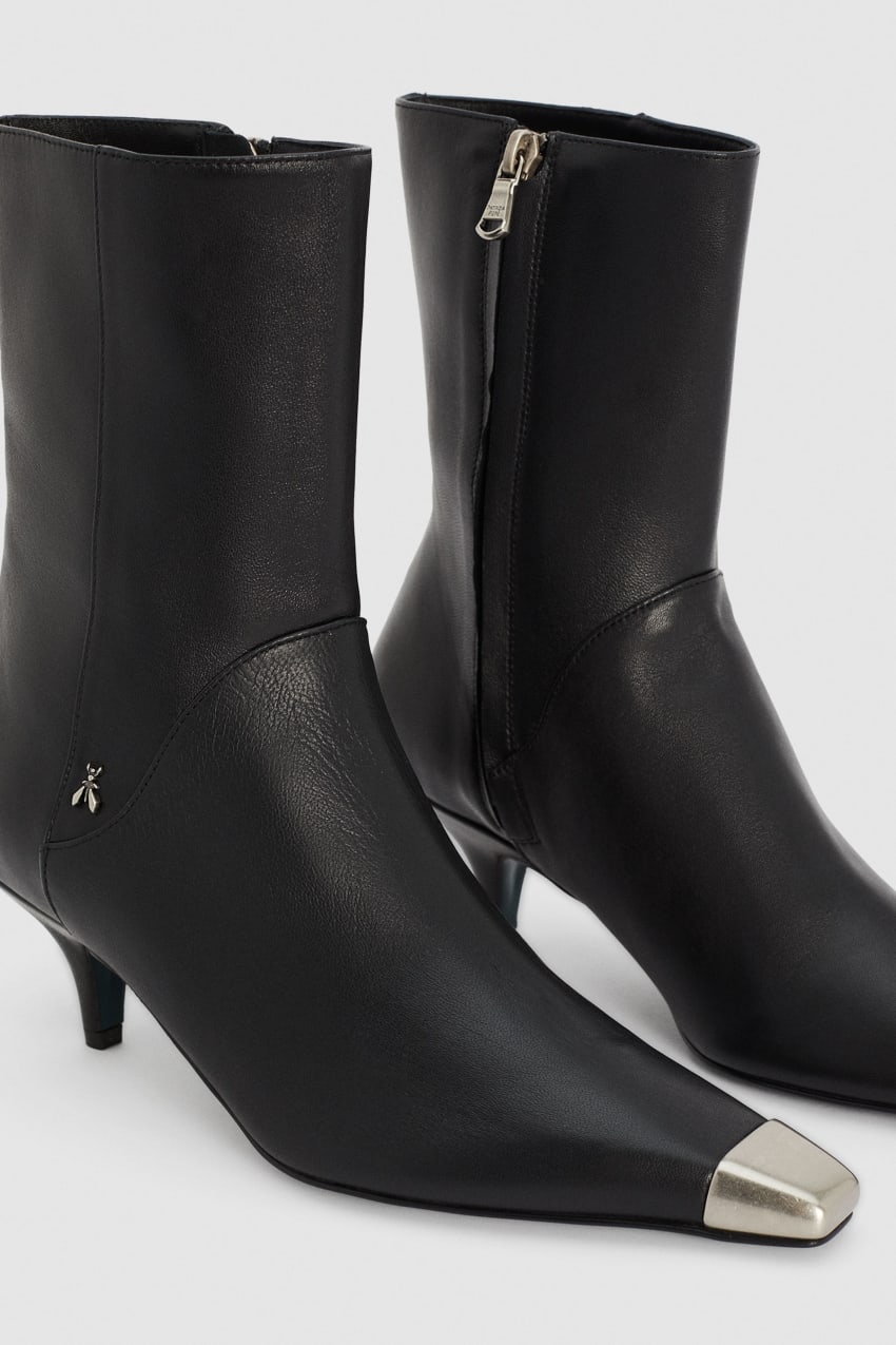 Metal-toe ankle boots